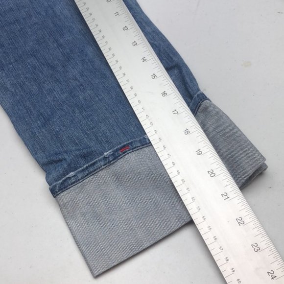 VINTAGE LIGHTWASH ROCK & REPUBLIC CHRISSY CROP JEANS 31x25 FACT DISTRESS… - Picture 8 of 13